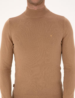 Camel Slim Fit Yar_m Bal_k__ Yaka Basic Triko Kazak - Pierre cardin фото 6