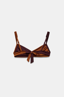 TOP BIKINI COMBINADO FRUNCE LATERAL / Marr?n - Zara фото 8