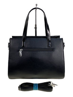 Женская сумка из искусственной кожи и натуральной замши, цвет черный - Greta фото 2