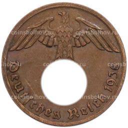 Монета 1 рейхспфенниг 1938 года A Германия