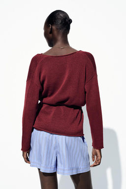 KNIT LINEN BLEND CARDIGAN - Zara фото 9