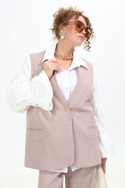 Жакет NIKVA н951-4 молоко+песок  фото 6