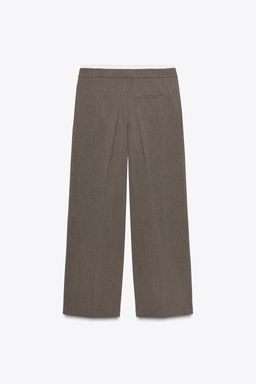 PANTAL?N ANCHO CINTURA DOBLE / Mocha - Zara фото 9
