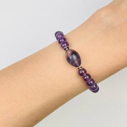 Браслет из Аметиста и Флюорита 18 см