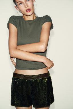 SLIM FIT SHORT SLEEVE T-SHIRT - Zara фото 16
