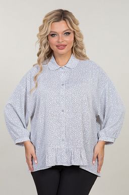 Блузка 1270 цветы на белом