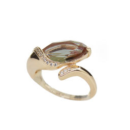 Комплект "Султан-12", султанит, покрытие под золото, размеры кольца: 20