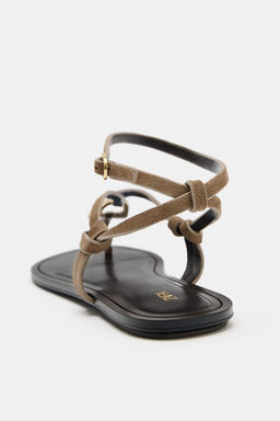 SANDALIA PIEL PIEZA MET?LICA / Beige - Zara фото 6