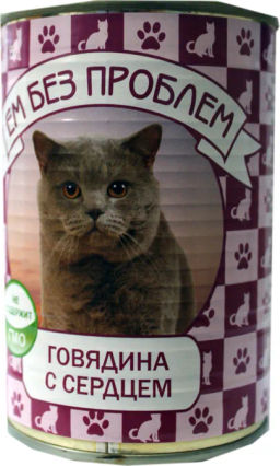 Ем Без Проблем д/кош. ж/б 410 г. Говядина с сердцем ЕБП000039