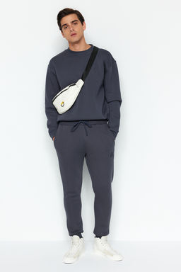 TRENDYOL MAN Antrasit %100 Pamuk Regular/Normal Kesim Harf Nak?sl? Jogger Esofman Alt? TMNAW24EA00014 - Trendyolmilla фото 2