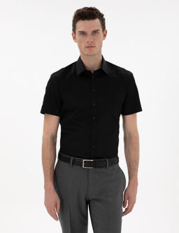 Siyah Regular Fit Uzun Kollu Basic G_mlek