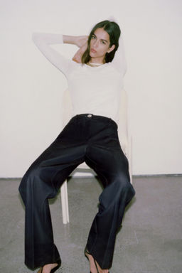 STRAIGHT-LEG TROUSERS WITH SEAM DETAIL - Zara фото 14