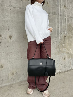 Женская кожаная сумка-портфель 8399-3 Черный - Sergio valentini фото 9