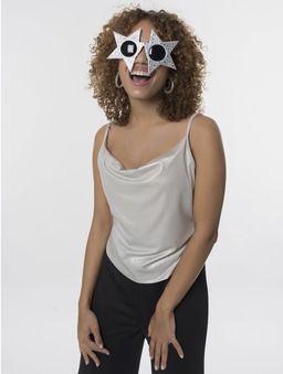 Топ серебристый ESMARA с атласным мерцающим эффектом  фото 5