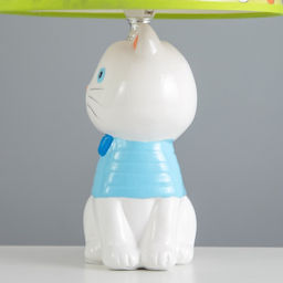 Настольная лампа с абажуром RISALUX «Котенок», Е14, 15 Вт, белый, 20×20×32 см