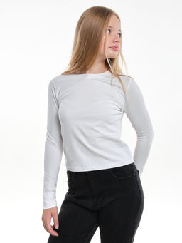 Лонгслив трикотажный для девочки 22-7700 белый - Mini maxi фото 4