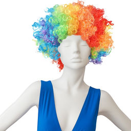 Парик карнавальный «Кудряшки» радужный