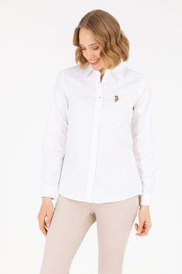 U. S. Polo Assn Женская белая базовая рубашка с длинным рукавом - U.s. polo assn фото 4