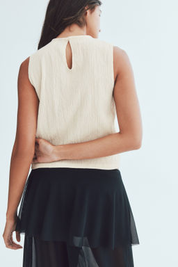 Blusa efecto arrugado con inserciones de encaje - H&m фото 5