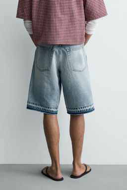 BERMUDA DENIM RELAXED FIT / Azul claro