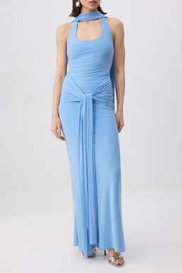 Kahverengi Duz Baglama Detayl? Orme Sandy Maxi Abiye & Mezuniyet Elbisesi - Trendyolmilla фото 7