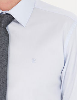 A__k Mavi Slim Fit Uzun Kollu Basic G_mlek