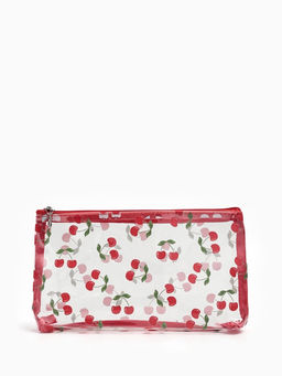Косметичка женская Cherries, для бассейна, прямоугольная, прозрачная