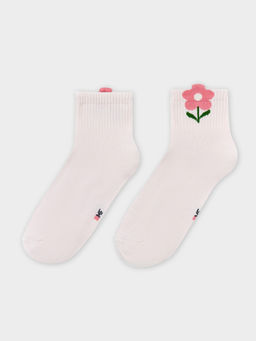 Цена за 5 пар! Носки детские зефирно-розовые с объёмным рисунком в виде цветка - Mark formelle фото 3