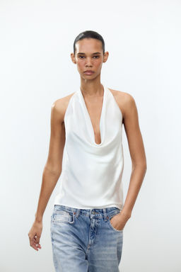 SATIN HALTER TOP - Zara фото 14
