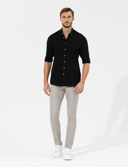 Siyah Slim Fit Uzun Kollu G_mlek