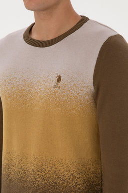 Erkek Regular Fit Bisiklet Yaka Haki Kazak - U.s. polo assn фото 7