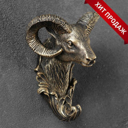 Крючок декоративный «Баран», декор настенный под бронзу, 8×10×13 см