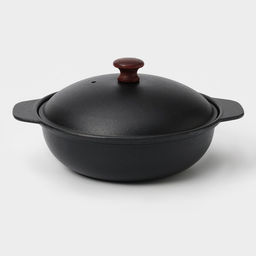 Жаровня, 2 л, d=24 см, с крышкой, чугун, чёрная