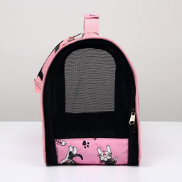 Сумка-переноска каркасная Играющие котики, размер L, 53 х 21 х 29 см, розовая - Пижон фото 4