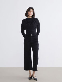 Dik Yaka B?zg?l? Bluz