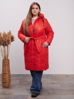 Пальто демисезонное Аврора красный