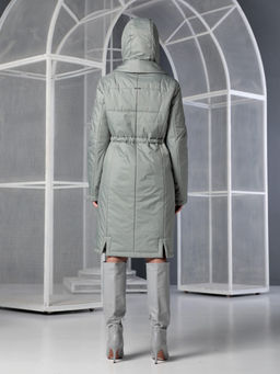 25326 Пальто дем. серо-оливковый - Dizzyway фото 6