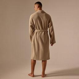 Халат вафельный мужской SL HOME: Basic «Саббиа», размер S, хлопок 100%, коричневый