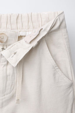 COTTON AND LINEN STRAIGHT-LEG TROUSERS - Zara фото 8