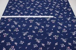 Штапель Премиум Цветочная пьеса на темно-синем, ВИД2, СОРТ2, ш.1.43м, вискоза-100%, 120гр/м.кв - Купава фото 7