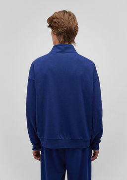 Yar? Fermuarl? Lacivert Basic Sweatshirt - Mavi фото 5