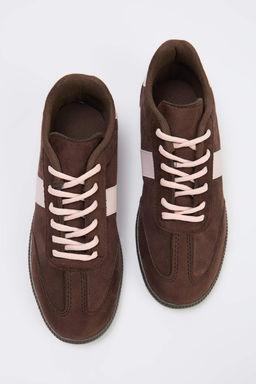 Kahverengi Suet Retro Bagc?kl? Kad?n Spor Ayakkab? TAKAW25SN00005