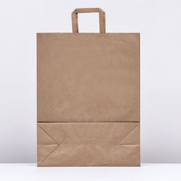 Цена за 25 шт. Пакет бумажный крафт, плоская ручка 35×15×45 см, 90 г/м²