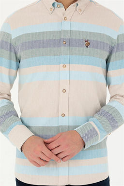 U. S. Polo Assn Мужская синяя рубашка с длинным рукавом - U.s. polo assn фото 6