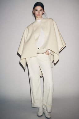 WOOL BLEND CAPE COAT ZW COLLECTION