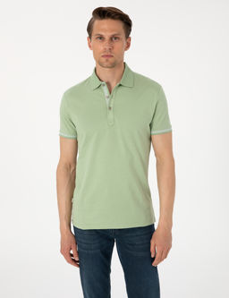A__k Haki Slim Fit %100 Pamuk Ti__rt
