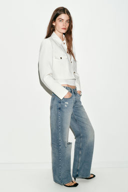 BLAZER CORTA BOLSILLOS / Crudo - Zara фото 3