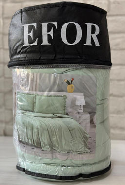 КПБ EFOR SATIN с одеялом с рюшами MINT минтоловый евро