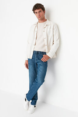Lacivert %100 Pamuk Straight Fit Jeans Kot Pantolon TMNAW23JE00023 - Trendyolmilla фото 2