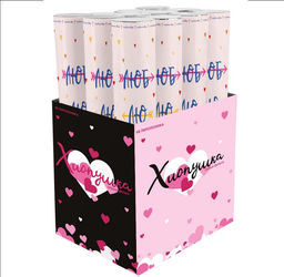 Хлопушка пневматическая Люблю, Сердца фольга, цвет красный, 30 см